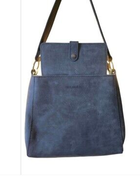 Portland Nubuck Leather Triangle Women's Bag and Wallet Set In Storm